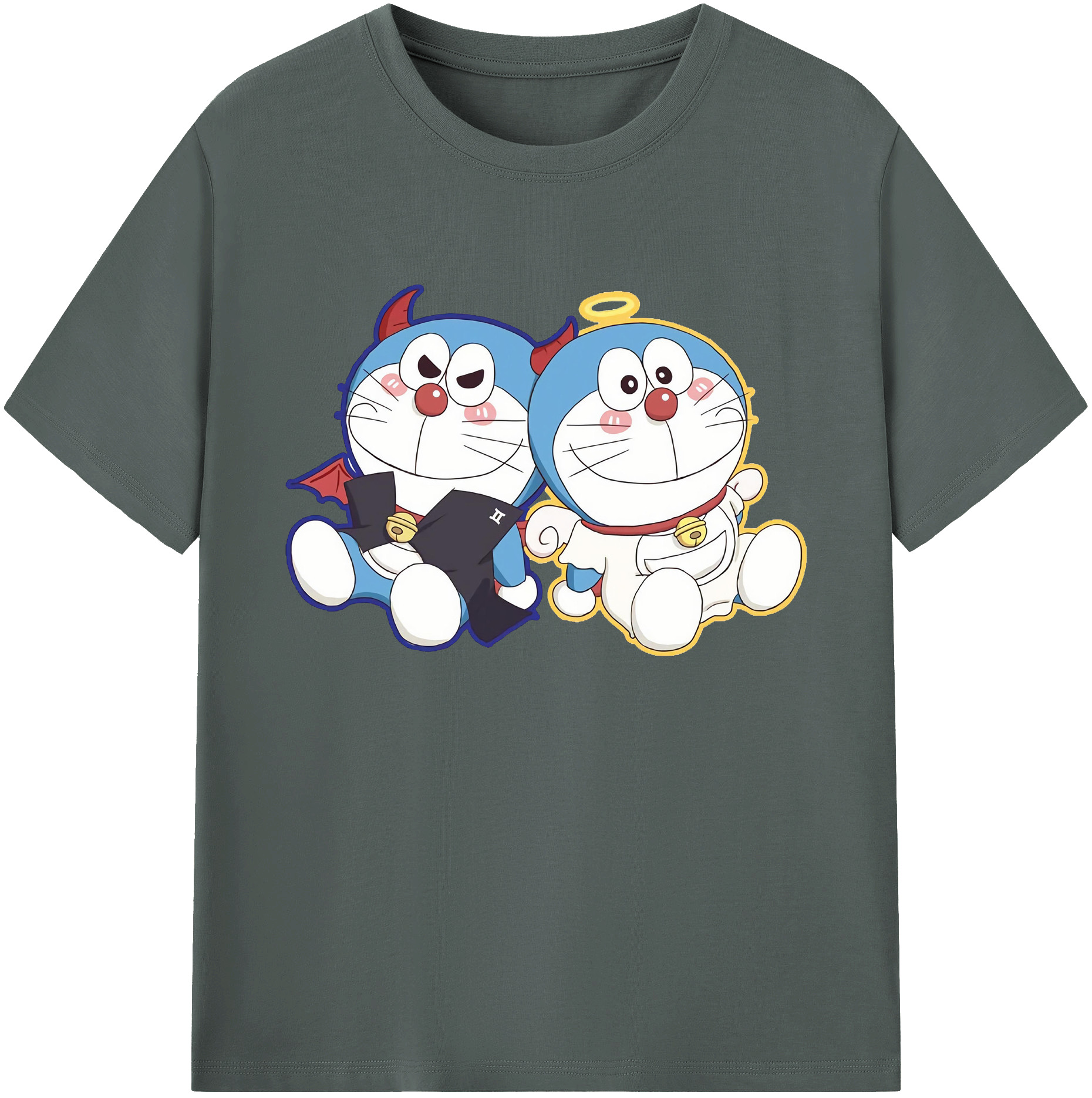 （画像用） ドラえもん Doraemon 綿100％ メンズ半袖Tシャツ｜肌触りやわらか＆通気性